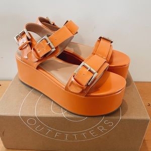 Brand new orange platforms never been worn